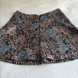 Loft petite a-line flare floral skirt